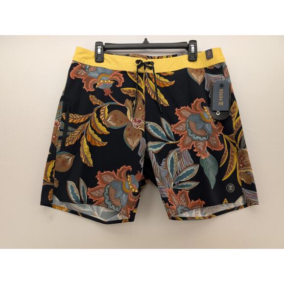 NWT Roark Roark Boatman 2.0 Boardshorts 17" in Baroque Black size 34 - Picture 3 of 7